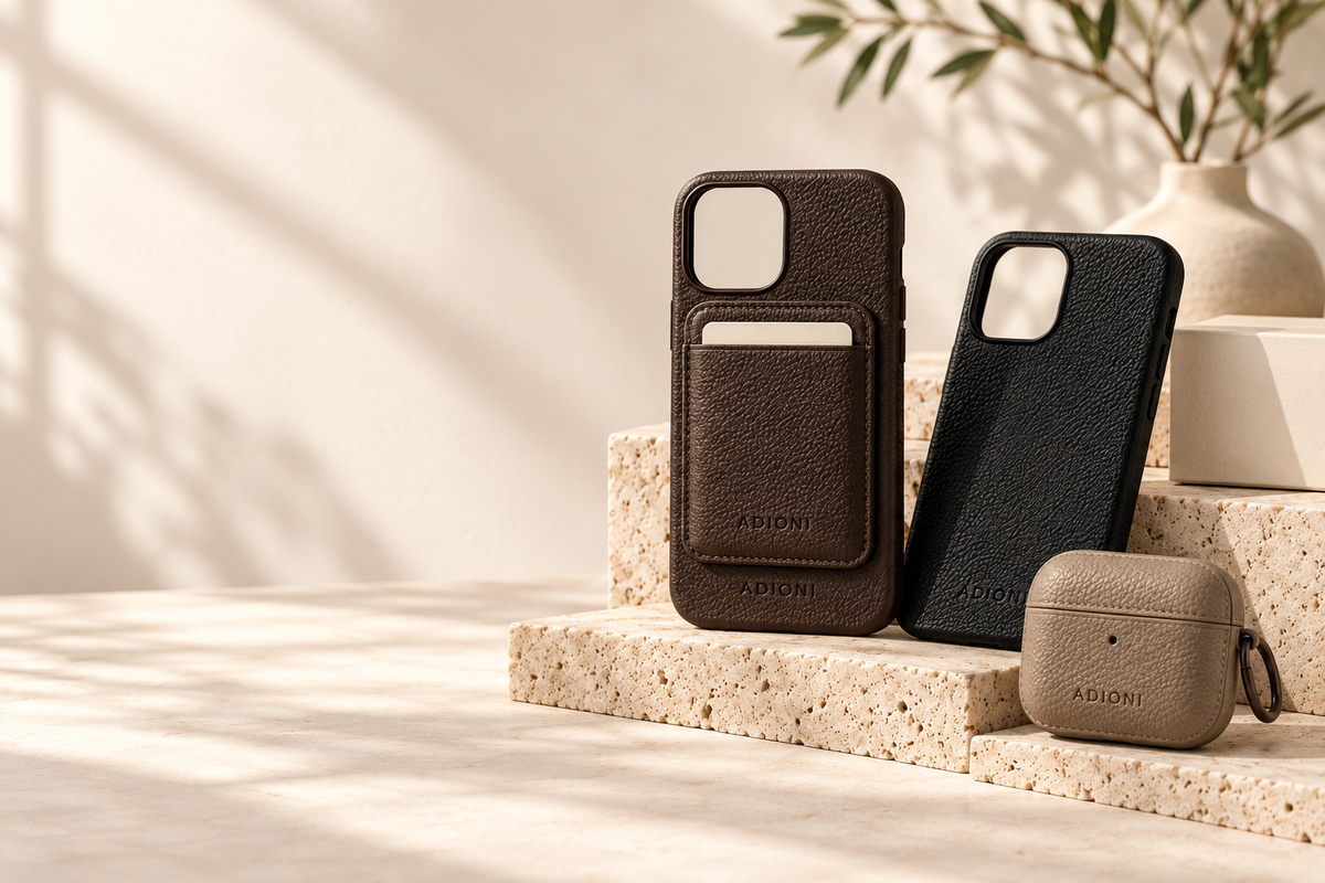 ADIONI pebble leather hero design concept