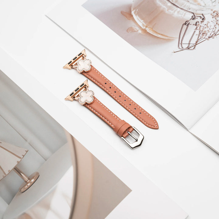 ADIONI premium Apple Watch strap in brown leather, elegant and versatile fit