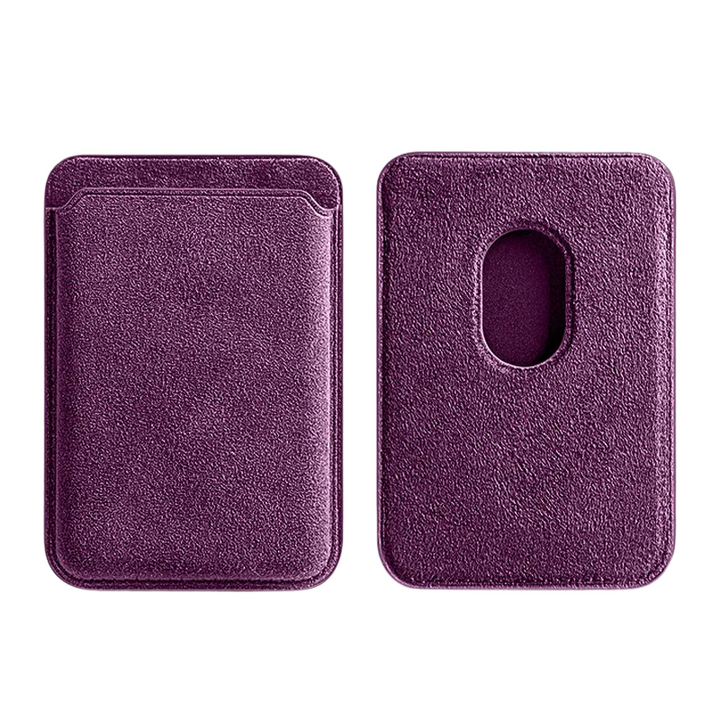 Genuine Italy Alcantara Leather Wallet with MagSafe – Magnetic, Anti-Scratch, Built-in Card Holder for iPhone 16, 15, 14, 13, 12 Pro Max ADIONI