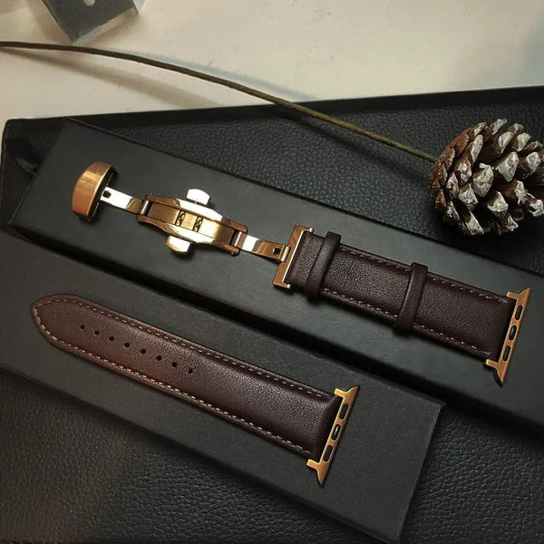 Genuine Leather For Apple watch band 45mm 41mm 44mm 40mm 42mm 38mm 49mm correa bracelet iwatch series 7 5 SE 6 8 9 ultra 2 strap ADIONI