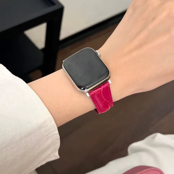 Luxury stainless steel Apple Watch strap in silver, shown on Apple Watch Ultra"
