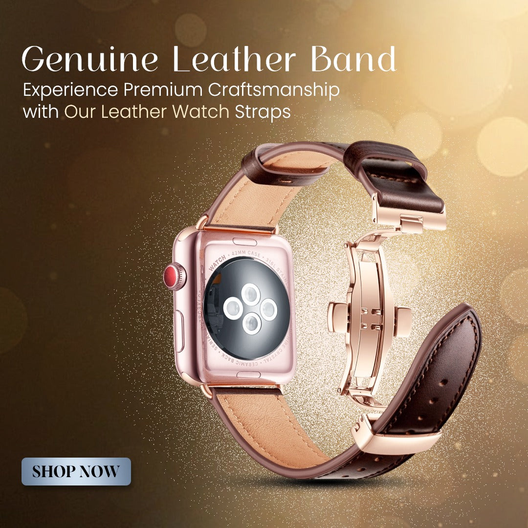Luxury genuine leather Apple Watch band with sleek, timeless design ADIONI