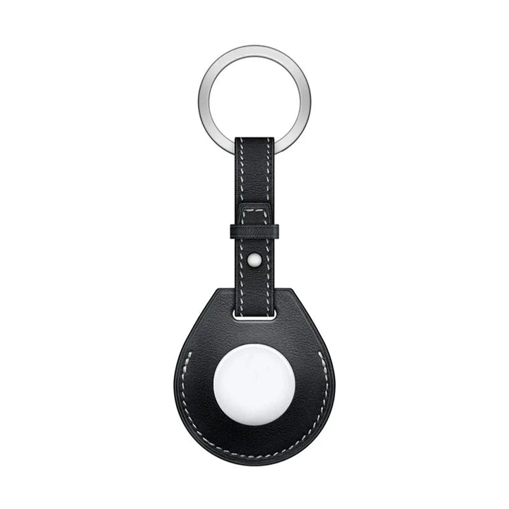 M3C Luxurious Shockproof Leather Protective Case for Apple AirTag – Anti-Lost Key Ring, Luggage Tag, and Bag Charm ADIONI