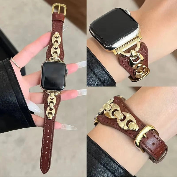 Luxury Leather Strap for Apple Watch Ultra & Series 1–9 ADIONI