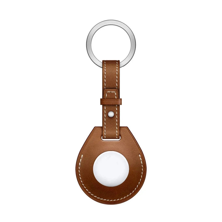 M3C Luxurious Shockproof Leather Protective Case for Apple AirTag – Anti-Lost Key Ring, Luggage Tag, and Bag Charm ADIONI