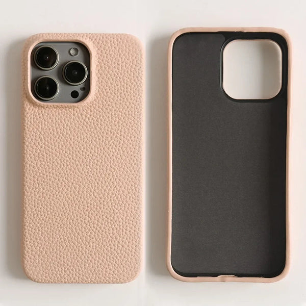 Full Grain Genuine Leather Phone Case – Luxury Shockproof Back Cover for iPhone 16, 15, 14 Series ADIONI