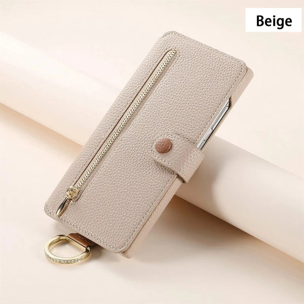 Wallet Flip Leather Case for iPhone 16, 15, 14 Series