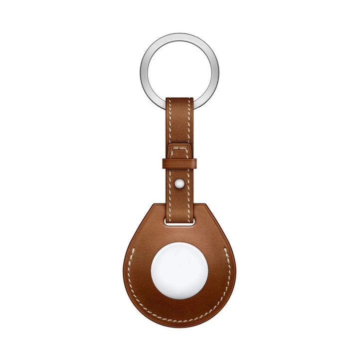 M3C Luxurious Shockproof Leather Protective Case for Apple AirTag – Anti-Lost Key Ring, Luggage Tag, and Bag Charm ADIONI