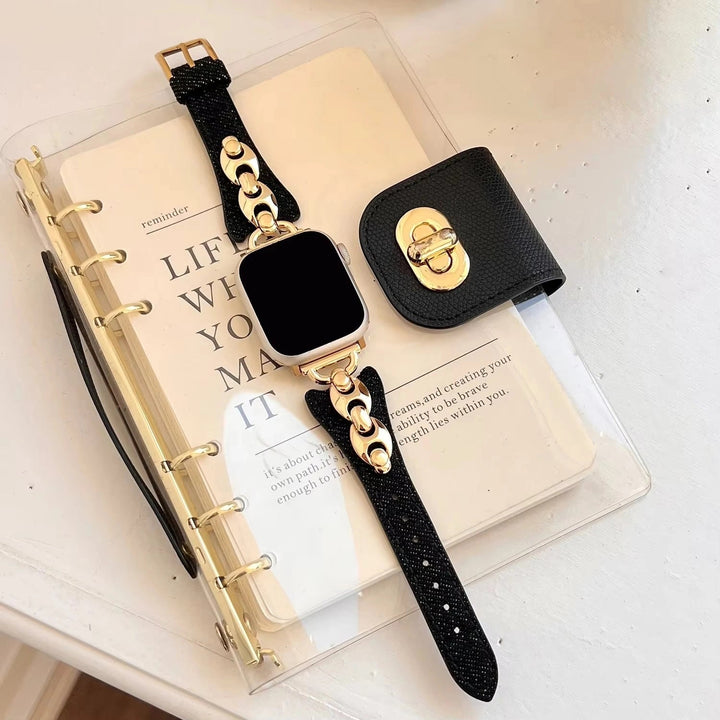 Luxury Leather Strap for Apple Watch Ultra & Series 1–9 ADIONI